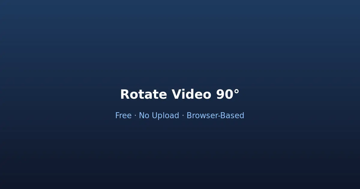 How to Rotate a Video 90° in Your Browser (Free, No Upload)